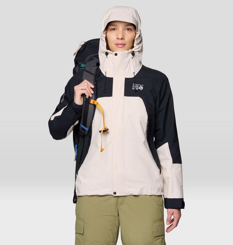 Women's Dry Times Hooded Jacket, Color: Talc, Black, image 5