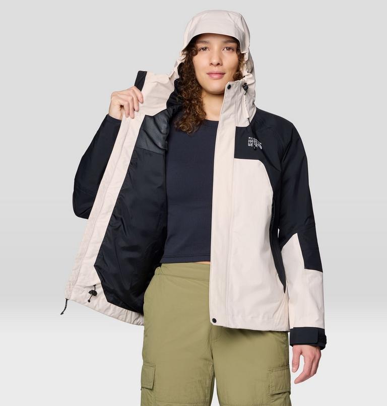 Women's Dry Times Hooded Jacket, Color: Talc, Black, image 6