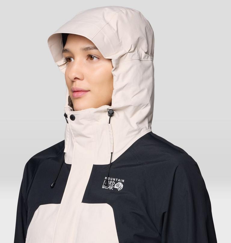 Women's Dry Times Hooded Jacket, Color: Talc, Black, image 8