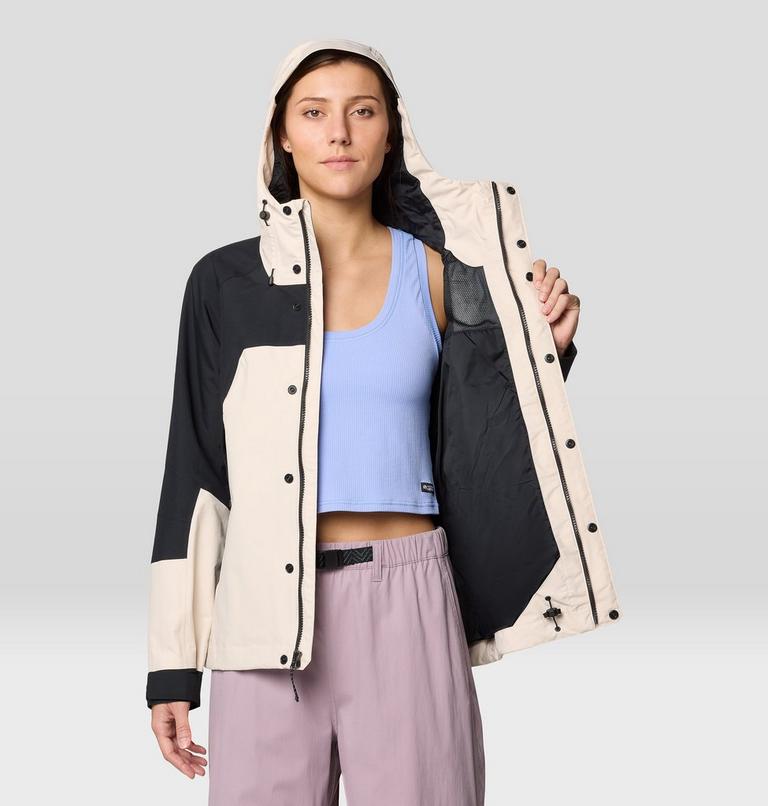 Women's Dry Times Hooded Jacket, Color: Talc, Black, image 11