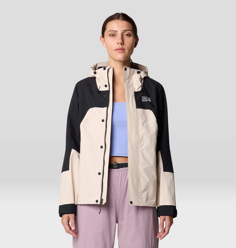 Women's Dry Times Hooded Jacket, Color: Talc, Black, image 12