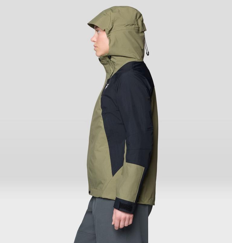 Women's Dry Times Hooded Jacket, Color: Mission Olive, Black, image 5