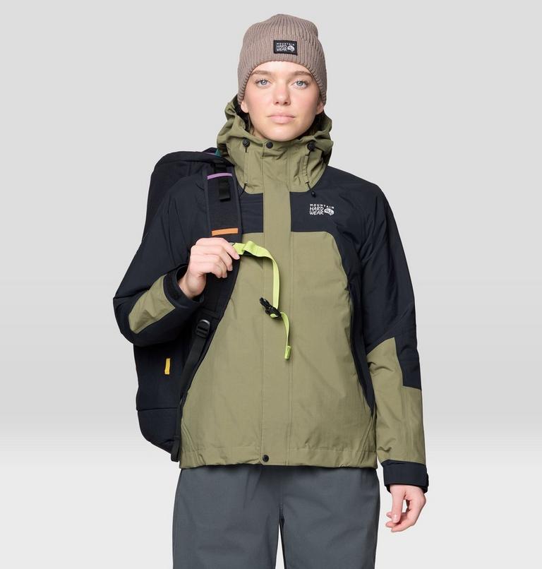 Women's Dry Times Hooded Jacket, Color: Mission Olive, Black, image 6