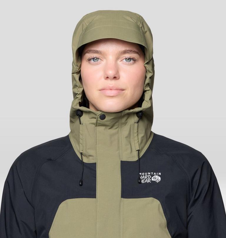 Women's Dry Times Hooded Jacket, Color: Mission Olive, Black, image 7