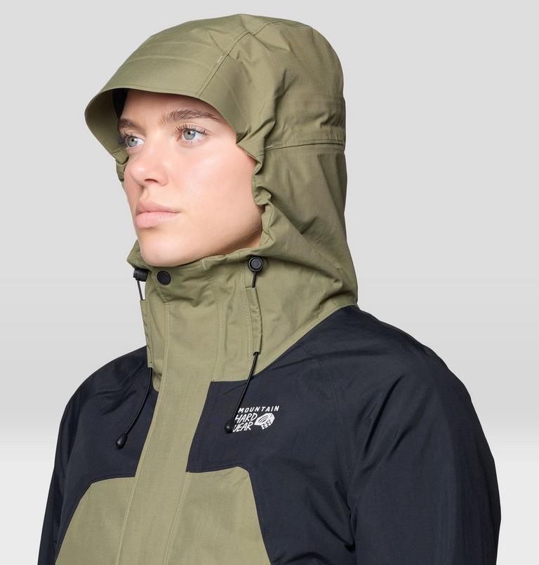 Women's Dry Times Hooded Jacket, Color: Mission Olive, Black, image 8
