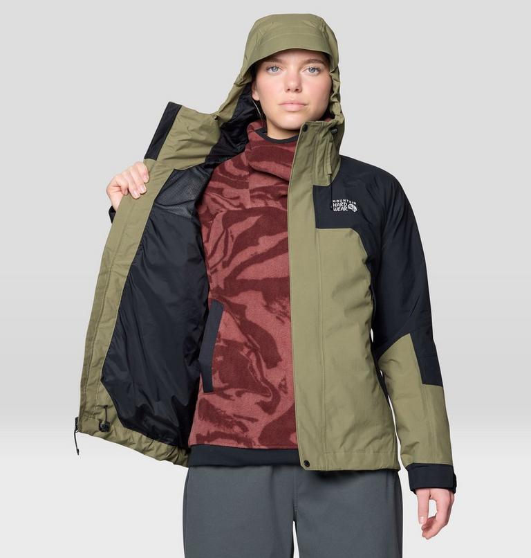 Women's Dry Times Hooded Jacket, Color: Mission Olive, Black, image 10