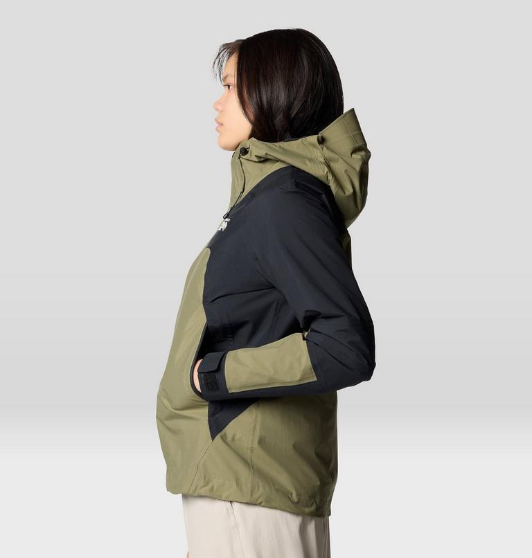 Women's Dry Times Hooded Jacket, Color: Mission Olive, Black, image 12