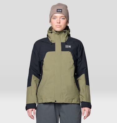 Women's Dry Times Hooded Jacket, Color: Mission Olive, Black, image 1