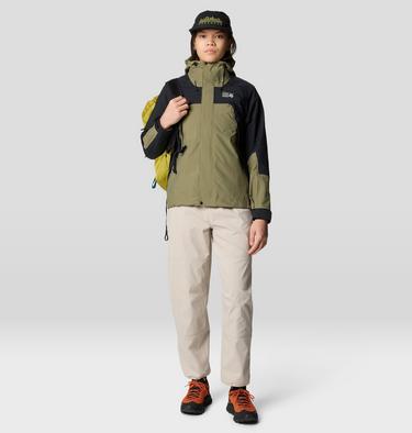 Women's Dry Times Hooded Jacket, Color: Mission Olive, Black, image 2