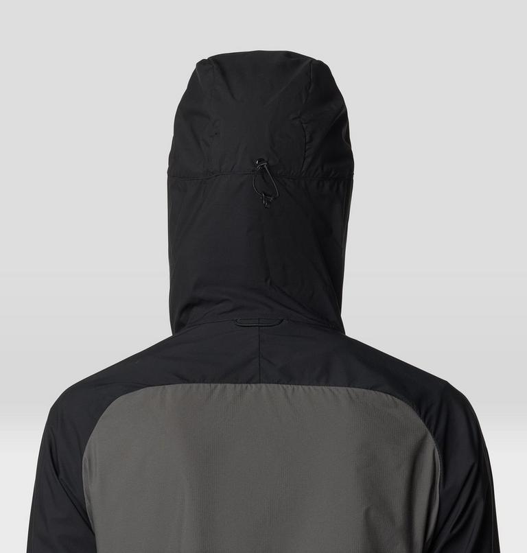 Women's Kor AirShell Hybrid Hooded Jacket, Color: Black, Volcanic, image 5