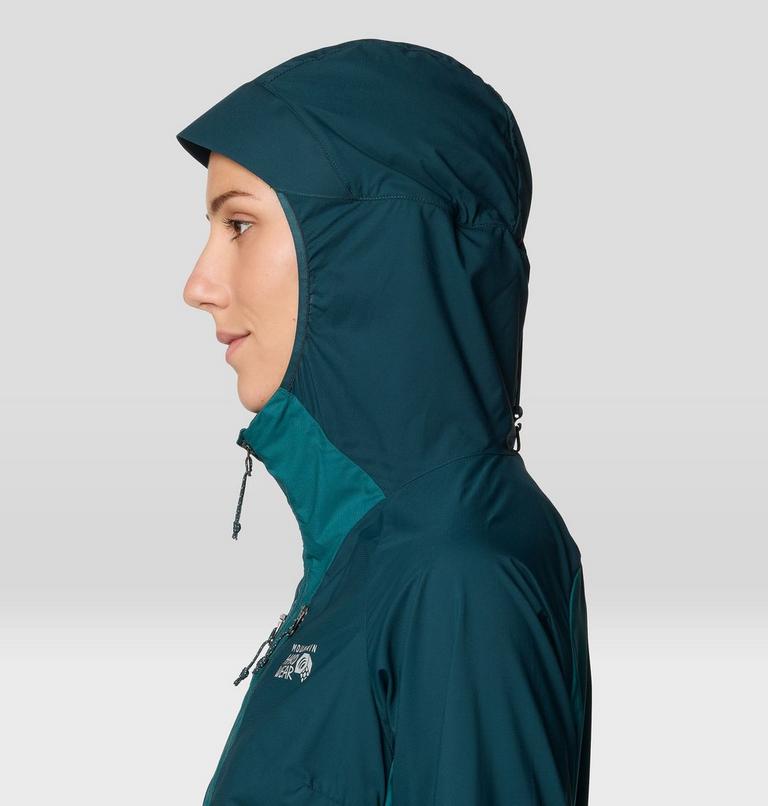 Women's Kor AirShell Hybrid Hooded Jacket, Color: Dark Marsh, Jack Pine, image 5
