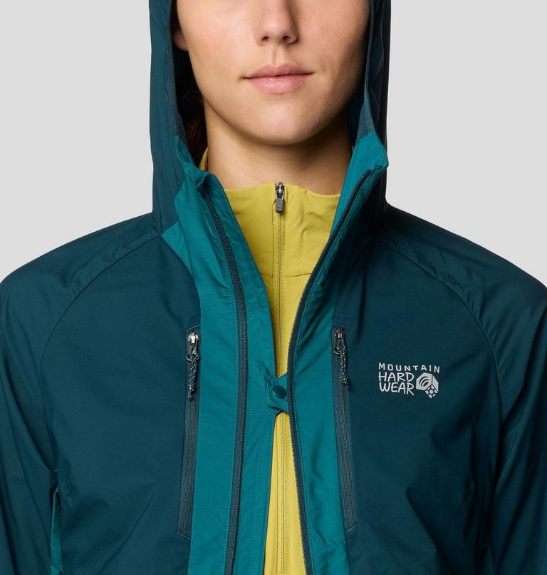 Women's Kor AirShell Hybrid Hooded Jacket, Color: Dark Marsh, Jack Pine, image 9