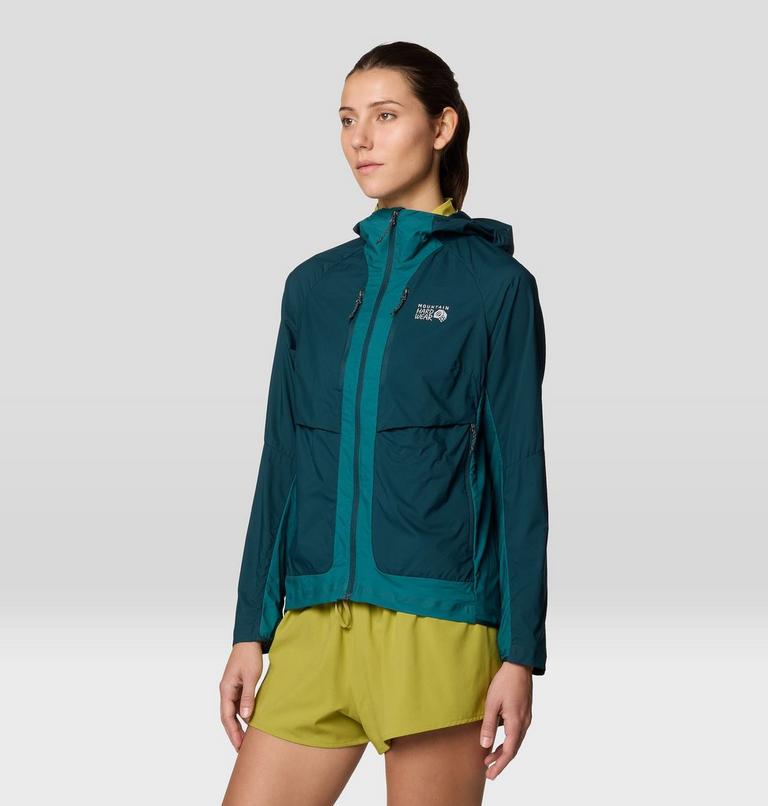 Women's Kor AirShell Hybrid Hooded Jacket, Color: Dark Marsh, Jack Pine, image 11