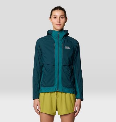 Women's Kor AirShell Hybrid Hooded Jacket, Color: Dark Marsh, Jack Pine, image 9