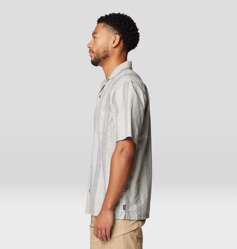 Men's Cottonwood Camp Lite Short Sleeve Shirt, Color: Moon Blue Strata Stripe, image 4