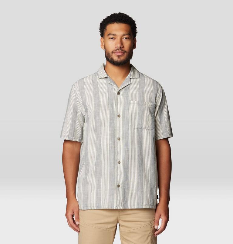 Men's Cottonwood Camp Lite Short Sleeve Shirt, Color: Moon Blue Strata Stripe, image 1