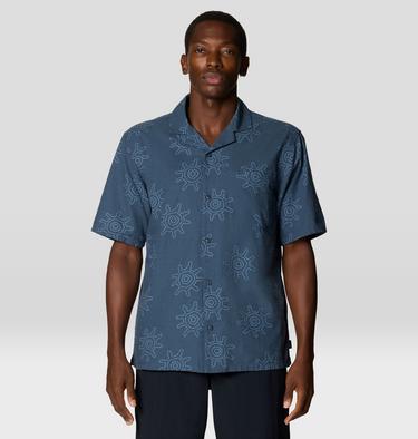 Men's Cottonwood Camp Lite Short Sleeve Shirt, Color: Moon Blue Suns Print, image 5