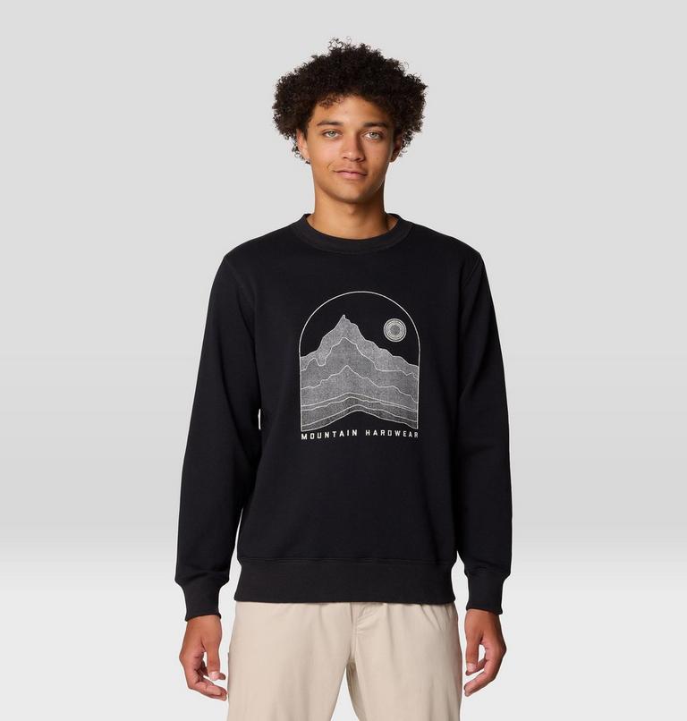 Men's Mountain Sunset Pullover Crew, Color: Black, image 1