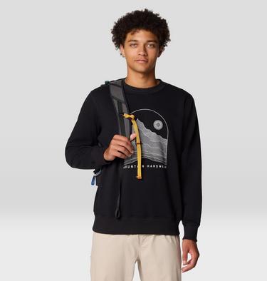 Men's Mountain Sunset Pullover Crew, Color: Black, image 6