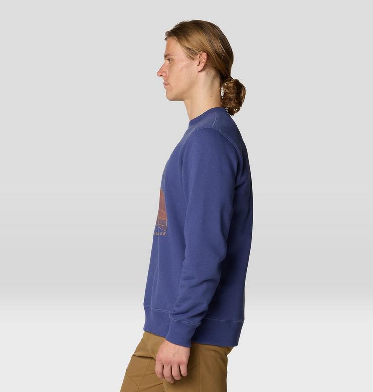 Men's Mountain Sunset Pullover Crew, Color: Lapis Dusk, image 3