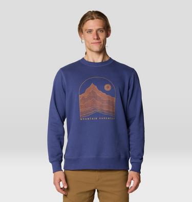 Men's Mountain Sunset Pullover Crew, Color: Lapis Dusk, image 1