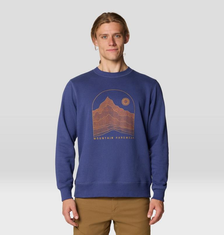 Men's Mountain Sunset Pullover Crew, Color: Lapis Dusk, image 1