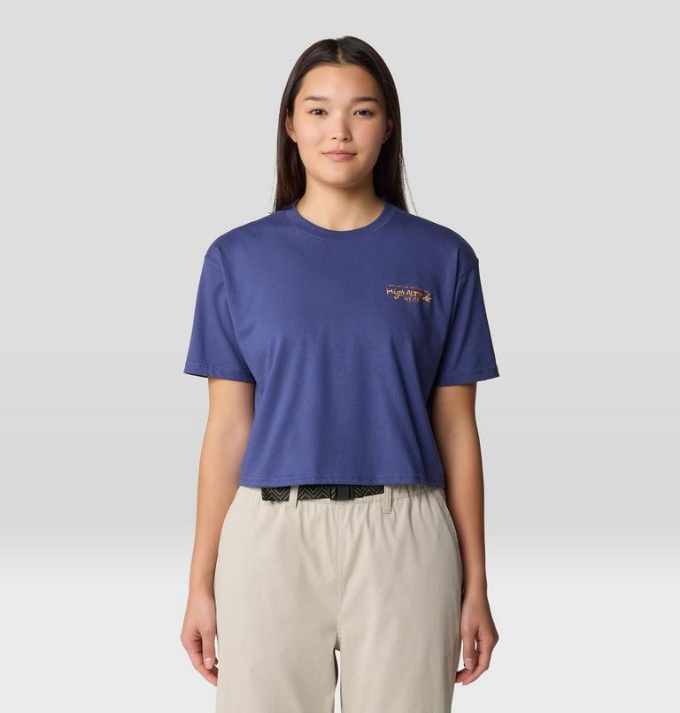 Women's High Altitude Boxy Crop Short Sleeve, Color: Lapis Dusk, image 1