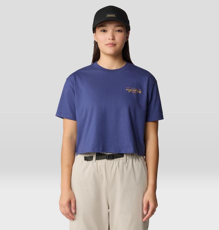 Women's High Altitude Boxy Crop Short Sleeve, Color: Lapis Dusk, image 2