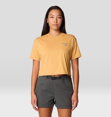 Women's High Altitude Boxy Crop Short Sleeve, Color: Sundown Gold, image 9