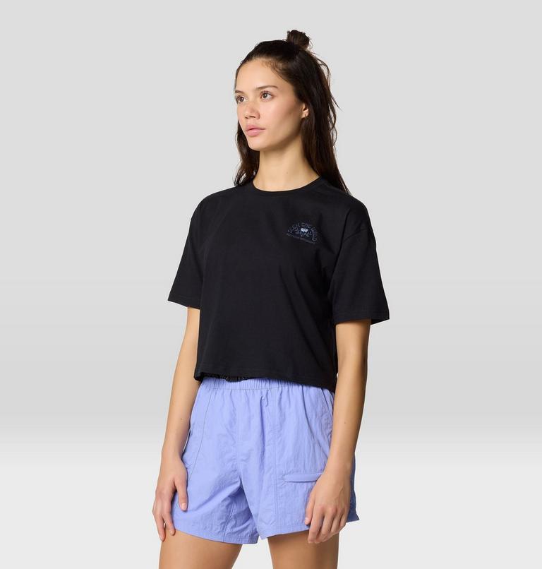 Women's Seek Floral Boxy Crop Short Sleeve, Color: Black, image 7