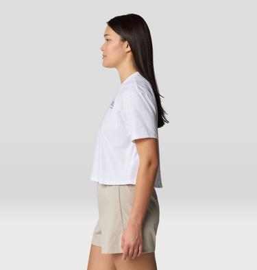 Women's Seek Floral Boxy Crop Short Sleeve, Color: White, image 8