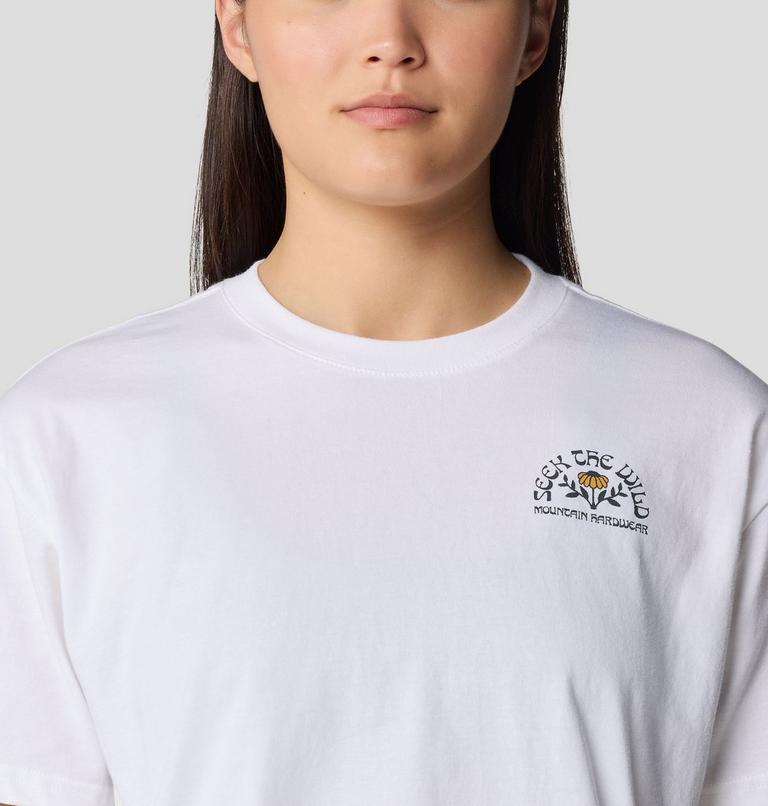 Women's Seek Floral Boxy Crop Short Sleeve, Color: White, image 5