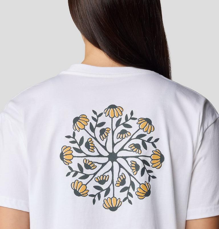 Women's Seek Floral Boxy Crop Short Sleeve, Color: White, image 6
