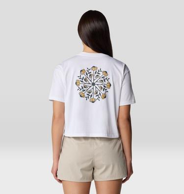 Women's Seek Floral Boxy Crop Short Sleeve, Color: White, image 7