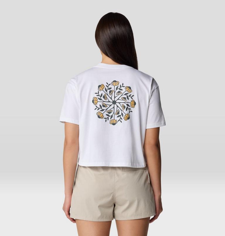 Women's Seek Floral Boxy Crop Short Sleeve, Color: White, image 3