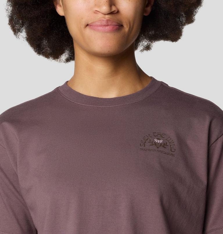 Women's Seek Floral Boxy Crop Short Sleeve, Color: Warm Ash, image 4