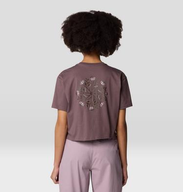 Women's Seek Floral Boxy Crop Short Sleeve, Color: Warm Ash, image 2