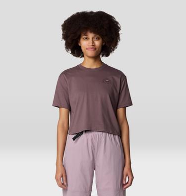 Women's Seek Floral Boxy Crop Short Sleeve, Color: Warm Ash, image 1