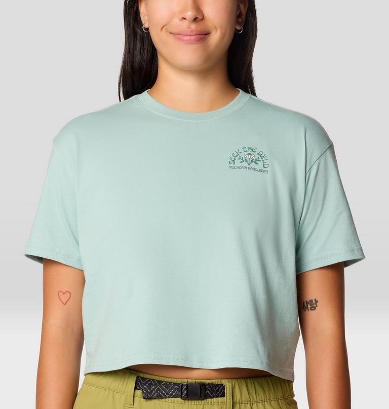 Women's Seek Floral Boxy Crop Short Sleeve, Color: Mineral Spring, image 5