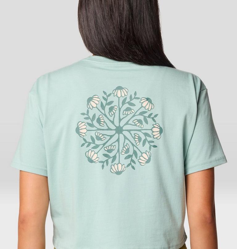 Women's Seek Floral Boxy Crop Short Sleeve, Color: Mineral Spring, image 6