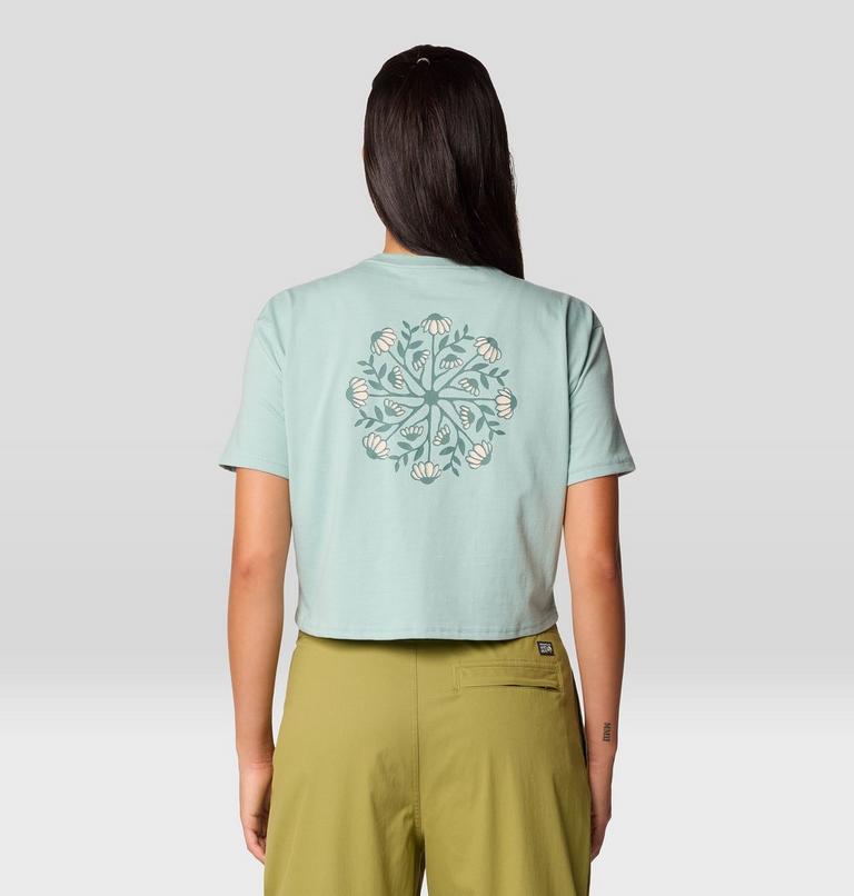 Women's Seek Floral Boxy Crop Short Sleeve, Color: Mineral Spring, image 3