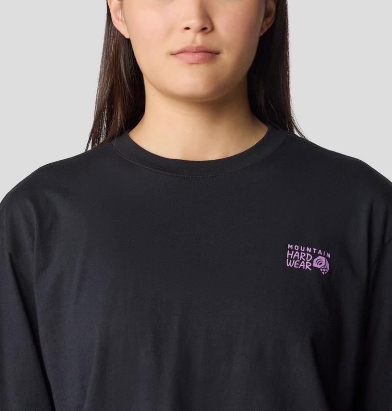 Women's Mountain Sunset Boxy Crop Long Sleeve, Color: Black, image 5