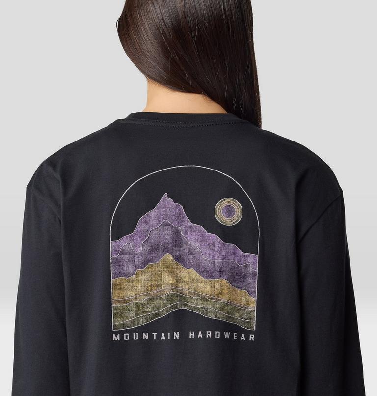 Women's Mountain Sunset Boxy Crop Long Sleeve, Color: Black, image 6