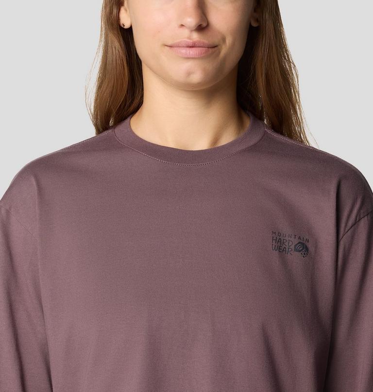 Women's Mountain Sunset Boxy Crop Long Sleeve, Color: Warm Ash, image 4
