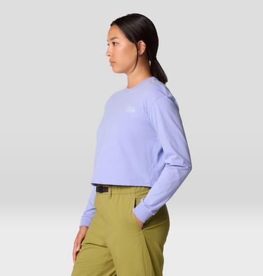 Women's Mountain Sunset Boxy Crop Long Sleeve, Color: Light Illusion, image 3