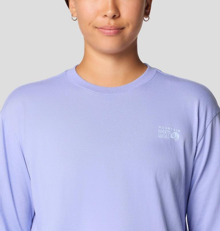 Women's Mountain Sunset Boxy Crop Long Sleeve, Color: Light Illusion, image 4