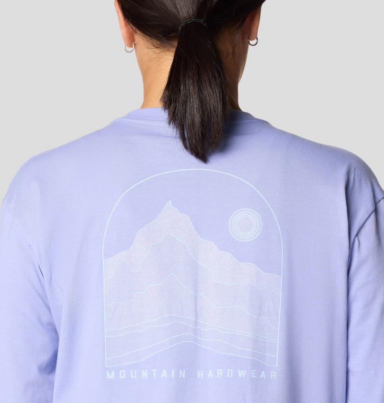 Women's Mountain Sunset Boxy Crop Long Sleeve, Color: Light Illusion, image 5