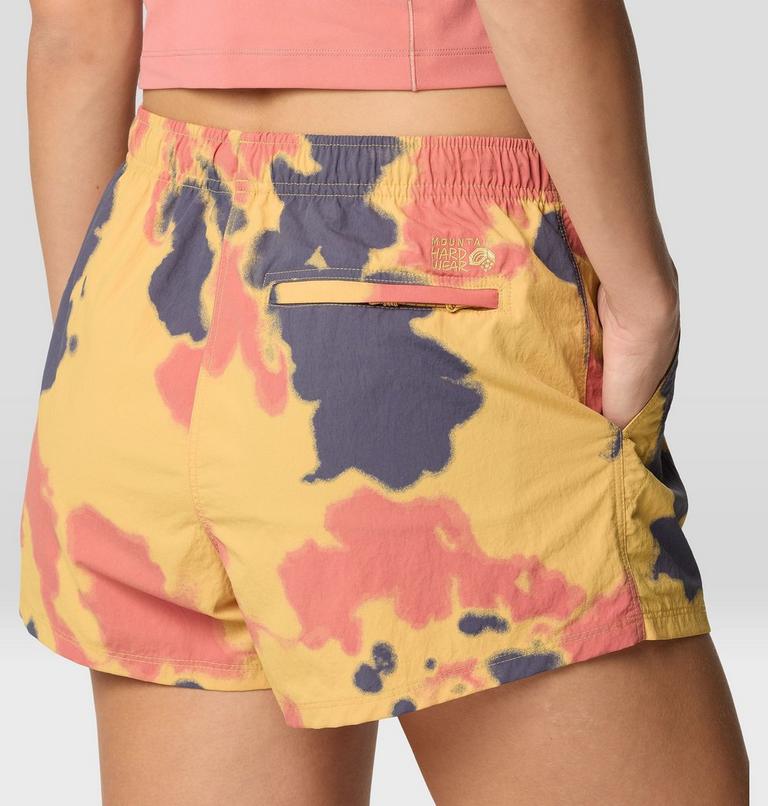 Women's Stryder Swim Short, Color: Sundown Gold Blissed Dye Print, image 7