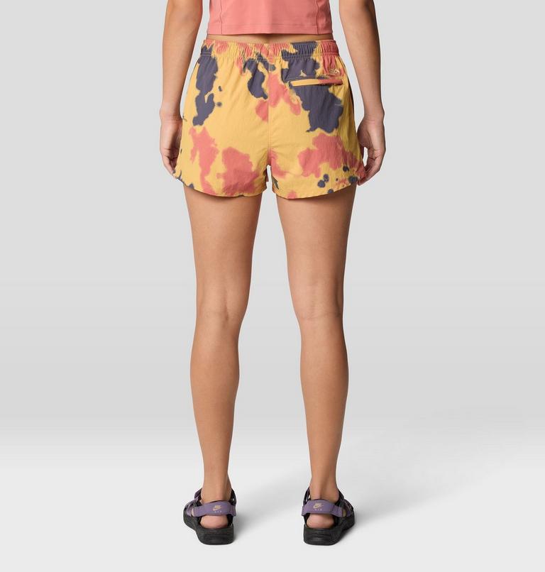 Women's Stryder Swim Short, Color: Sundown Gold Blissed Dye Print, image 4