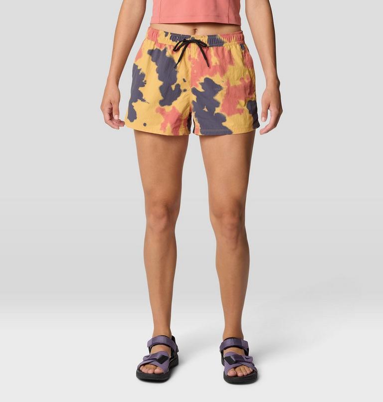 Women's Stryder Swim Short, Color: Sundown Gold Blissed Dye Print, image 1